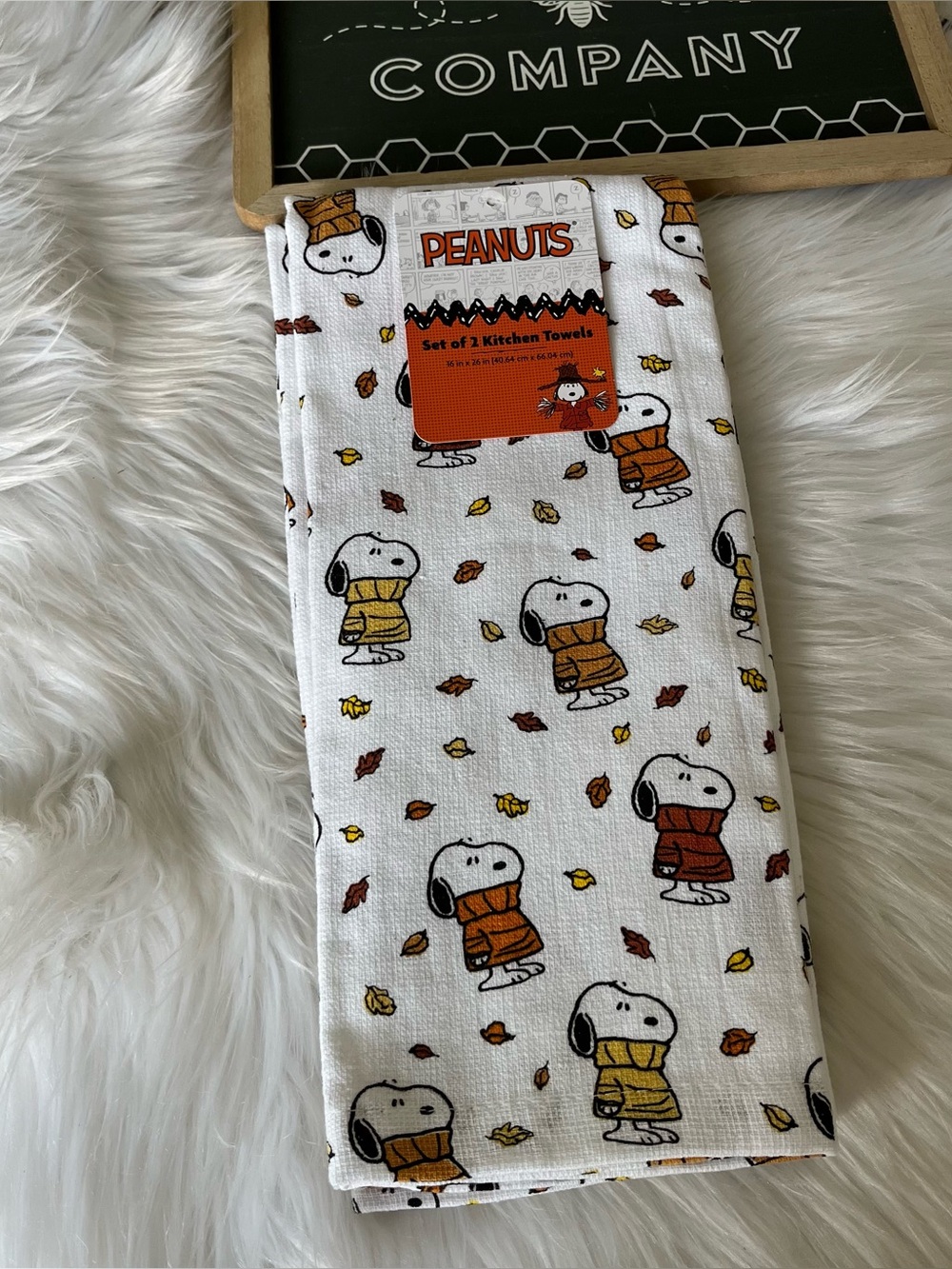 Peanuts Snoopy Kitchen Autumn Fall Towel Set Of 2